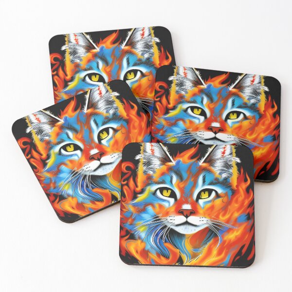 Item preview, AI Generated Art, Fire Lynx Colourful Ink Drawing 2 designed and sold by ACC .