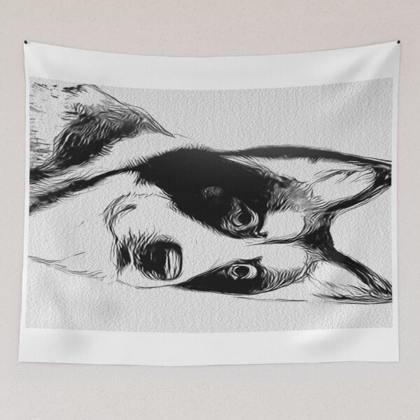 Item preview, American Akita Black Ink Sketch Portrait designed and sold by Cuddlythopia.
