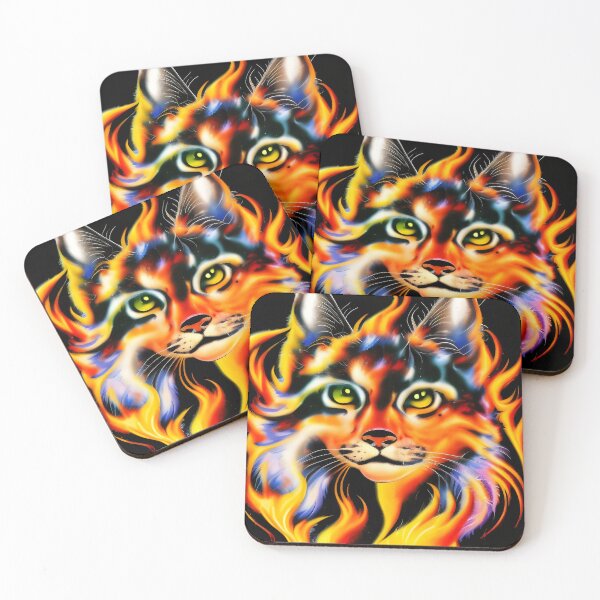 Item preview, AI Generated Art, Fire Lynx Colourful Ink Drawing 3 designed and sold by ACC .