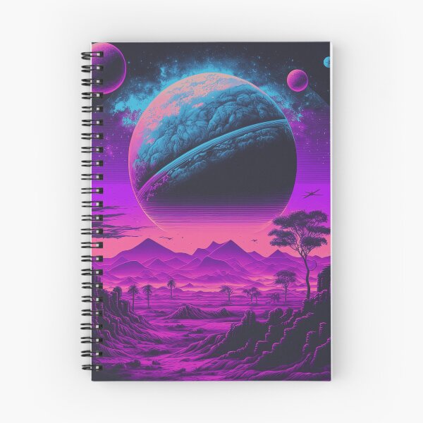 Aperçu de l'œuvre Purple Space Landscape Retro Synthwave créée et vendue par simplesticker1.
