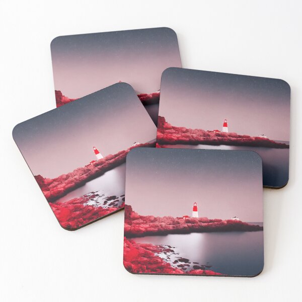 Item preview, A red and white striped lighthouse shining out onto the sea designed and sold by LoveZodiac.