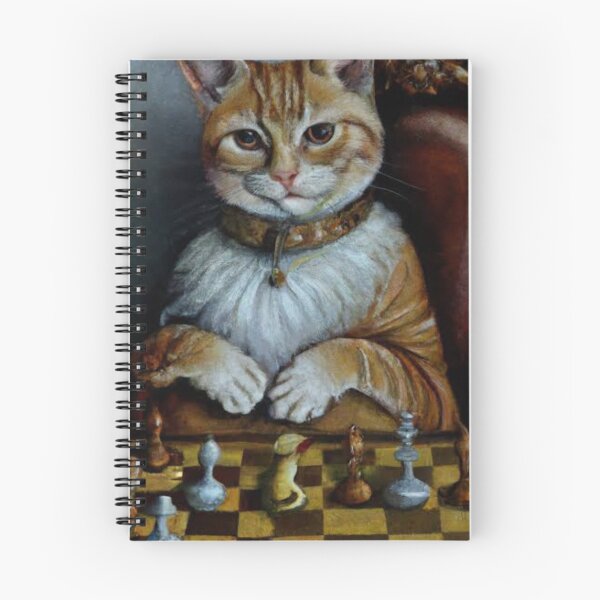 Item preview, Royal cat playing chess , oil painting and  artistic illustration of rich cat and chess  designed and sold by Rishabhthinks.