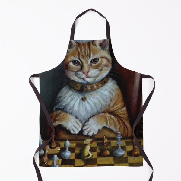 Item preview, Royal cat playing chess , oil painting and artistic illustration of rich cat and chess designed and sold by Rishabhthinks.