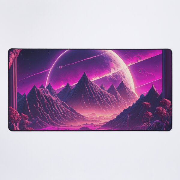 Item preview, Purple Space Landscape Retro Synthwave designed and sold by simplesticker1.