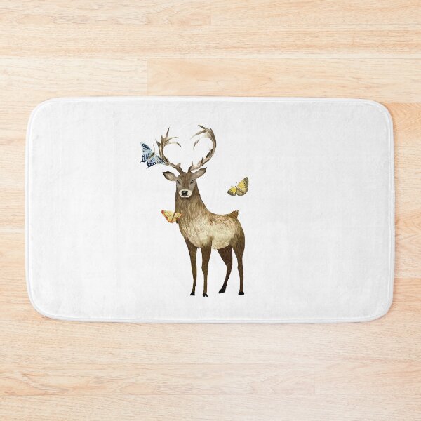 Item preview, Deer brown butterfly set a watercolor illustration designed and sold by Yana Mustafina | Boho Soulful Designs.