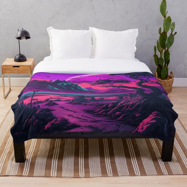 Item preview, Purple Space Landscape Retro Synthwave designed and sold by simplesticker1.