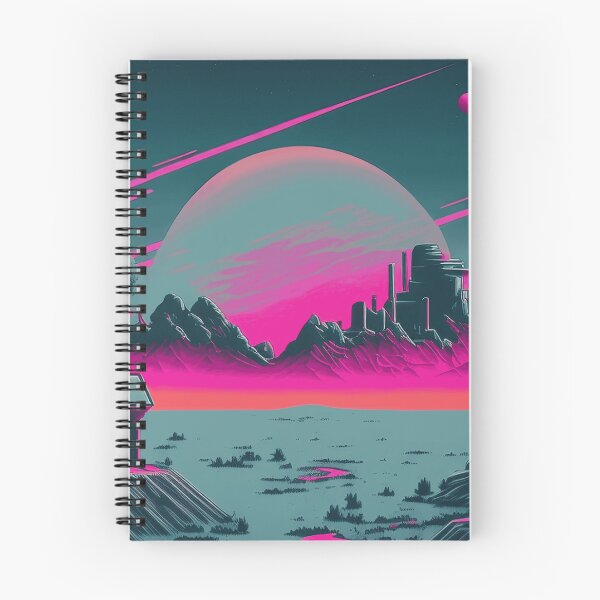Item preview, Purple Space Landscape Retro Synthwave designed and sold by simplesticker1.