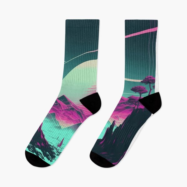 Artikelvorschau, Purple Space Landscape Retro Synthwave entworfen und verkauft von simplesticker1.