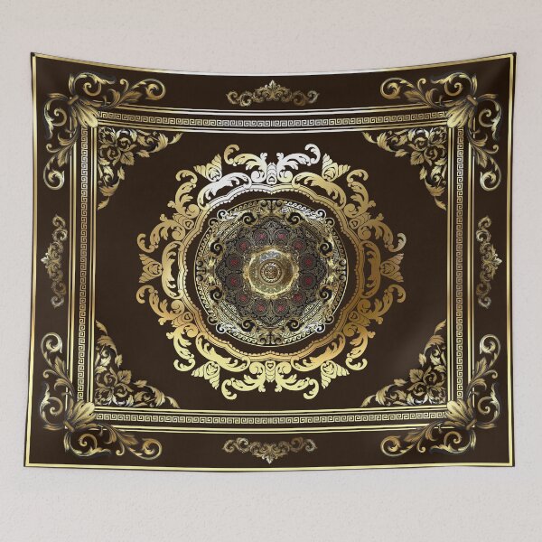 Item preview, Ornate Baroque Gold Brown Black Greek Key Floral designed and sold by Yiorgos Designs.