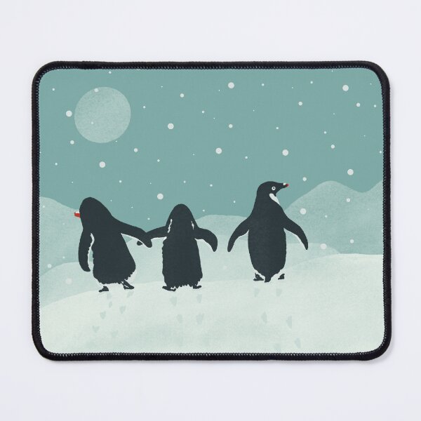 Item preview, Penguin family walking in the moonlit snow designed and sold by NattyDesigns.