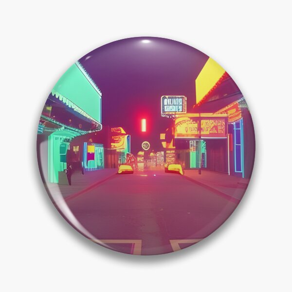 Item preview, Neon City Street By Night | Cyberpunk designed and sold by ForeHeadDesigns.