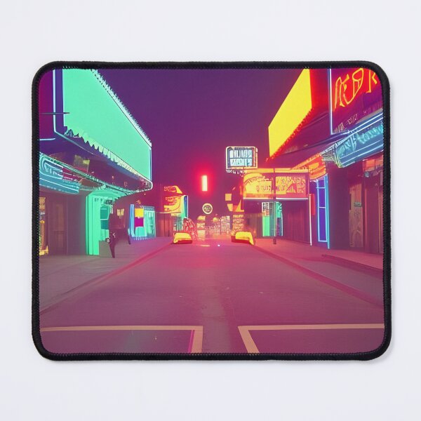 Item preview, Neon City Street By Night | Cyberpunk designed and sold by ForeHeadDesigns.