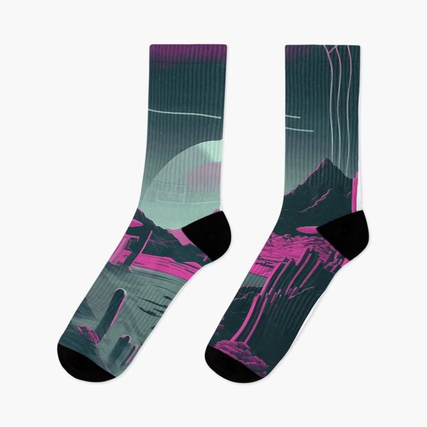 Item preview, Purple Space Landscape Retro Synthwave designed and sold by simplesticker1.