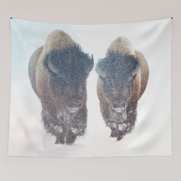 Item preview, American Bisons Travel Through a Winter Snowstorm designed and sold by Rocky Mountain Artistry.