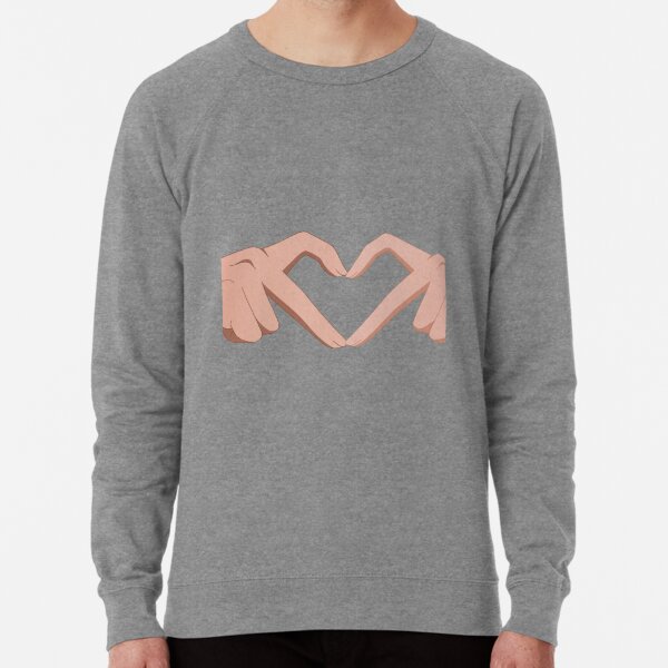 anime hand- half heart- left hand  Lightweight Sweatshirt for