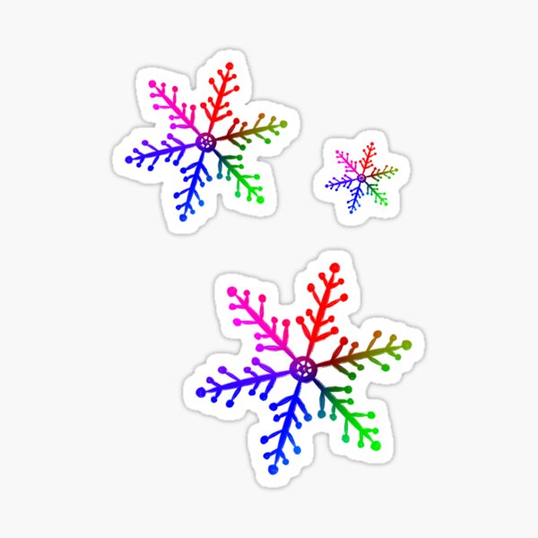 Rainbow Snowflake 3 Pack Sticker for Sale by mikaylart
