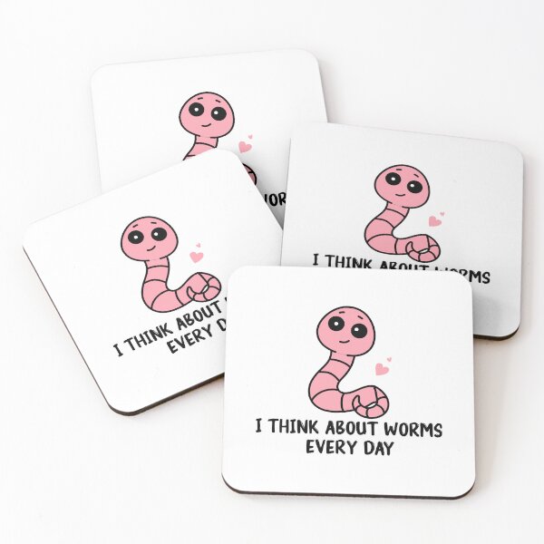 Item preview, I Think About Worms Every  Day Funny Quote  designed and sold by Mer Yem.