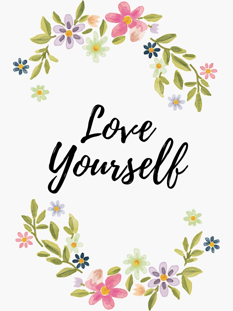 "Love Yourself Artwork, Simple Art Digita Art Printable Art Self