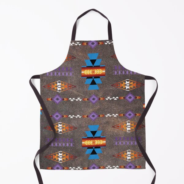 Item preview, Southwestern Tribal Symbols With Faux Suede Background - Blues, Purples, Rust Colors  designed and sold by handsoftime2020.