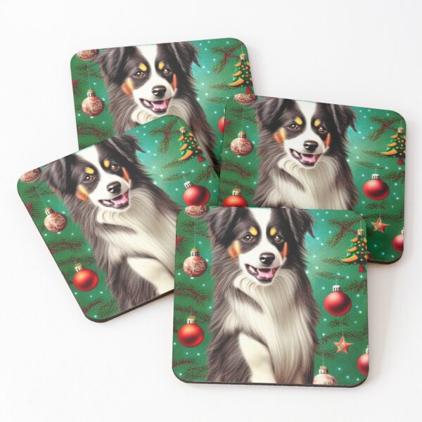 Item preview, Miniature American Shepherd Dog Christmas Celebration 4 designed and sold by AnadAA.