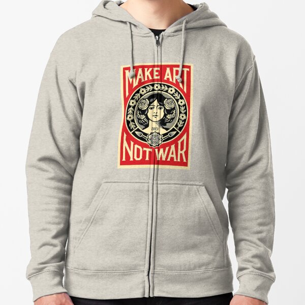 Obey make art not war online hoodie