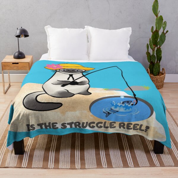 Item preview, Funny "Is the Struggle Reel" Siamese Cat Fishing designed and sold by Write-to-Rebel.