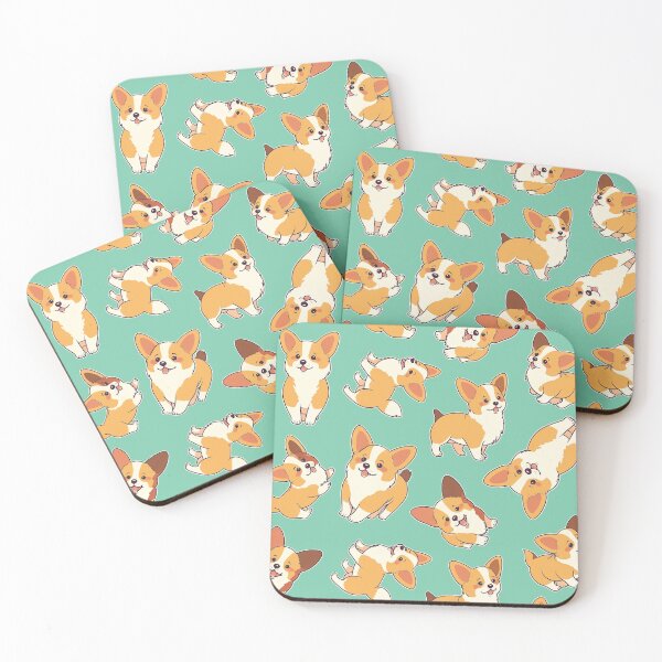 Item preview, Corgis in Green Pattern - Cute designed and sold by Bondoboxy.