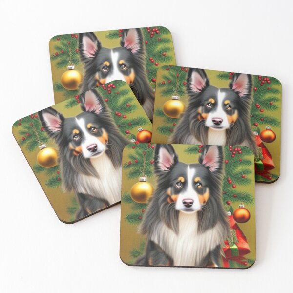 Item preview, Miniature American Shepherd Dog Christmas Celebration 5 designed and sold by AnadAA.