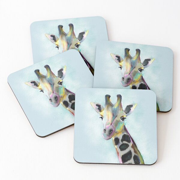 Item preview, Sweet Colorful Giraffe Portrait Painting designed and sold by InovArtS.