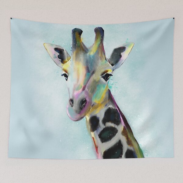 Item preview, Sweet Colorful Giraffe Portrait Painting designed and sold by InovArtS.