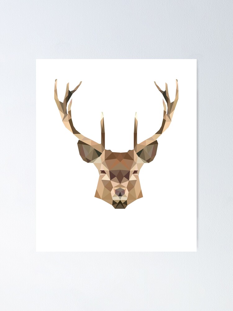 Deer / Reindeer Drawing / Low Poly Triangle /Deer Animal Lover / Hunting  Nature / Whitetail / Baby Deer Called / T-shirt