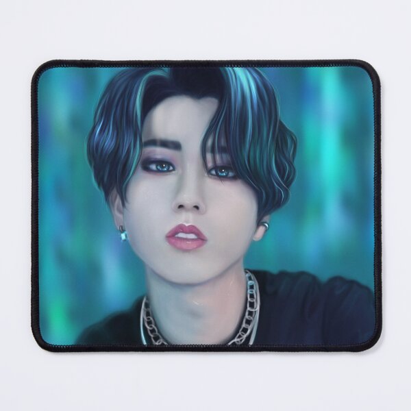 Item preview, Han Jisung with blue hair, stray kids  designed and sold by noirglare.