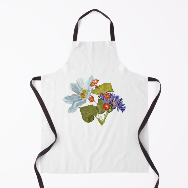 Aperçu de l'œuvre Camomile red blue flower bouquet a watercolor créée et vendue par Yana Mustafina | Boho Soulful Designs.