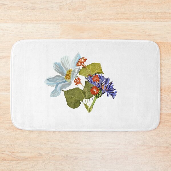 Artikelvorschau, Camomile red blue flower bouquet a watercolor  entworfen und verkauft von Yana Mustafina | Boho Soulful Designs.