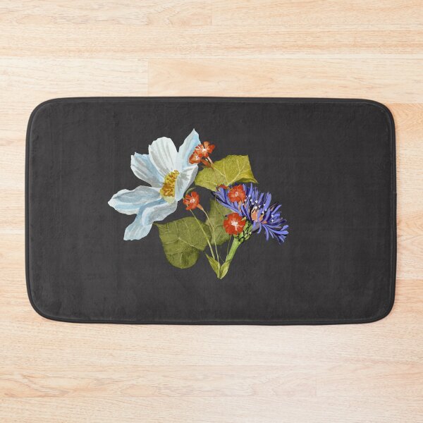 Artikelvorschau, Camomile red blue flower bouquet a watercolor grey entworfen und verkauft von Yana Mustafina | Boho Soulful Designs.