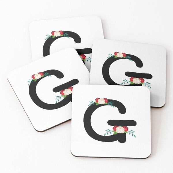 Item preview, Floral Black Monogram G designed and sold by ModernStyleBoho.