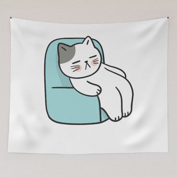 Item preview, Funny Cat Relaxing and Exhausted designed and sold by mkzmerch.