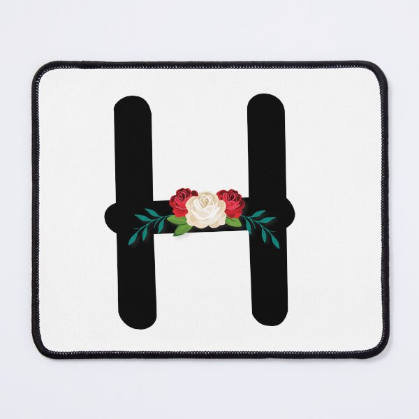 Item preview, Floral Black Monogram H designed and sold by ModernStyleBoho.