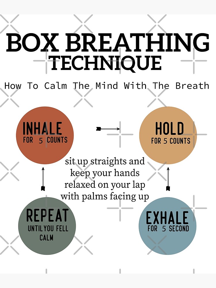 Box Breathing Technique Premium Matte Vertical Poster Sold By Davallen 