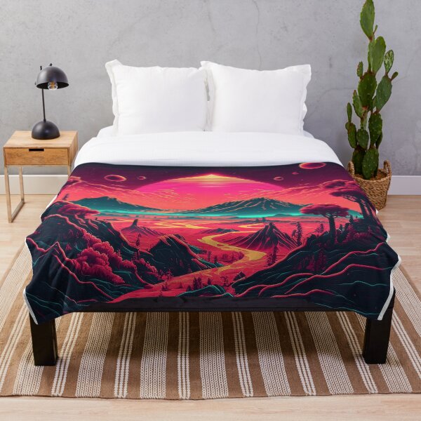 Artikelvorschau, Orange Space Landscape Retro Synthwave entworfen und verkauft von simplesticker1.