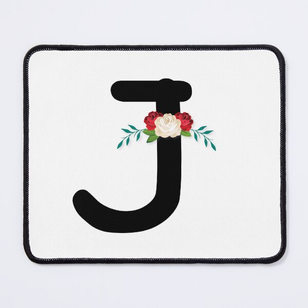 Item preview, Floral Black Monogram J designed and sold by ModernStyleBoho.