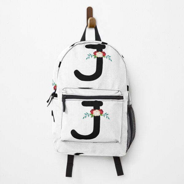 Item preview, Floral Black Monogram J designed and sold by ModernStyleBoho.