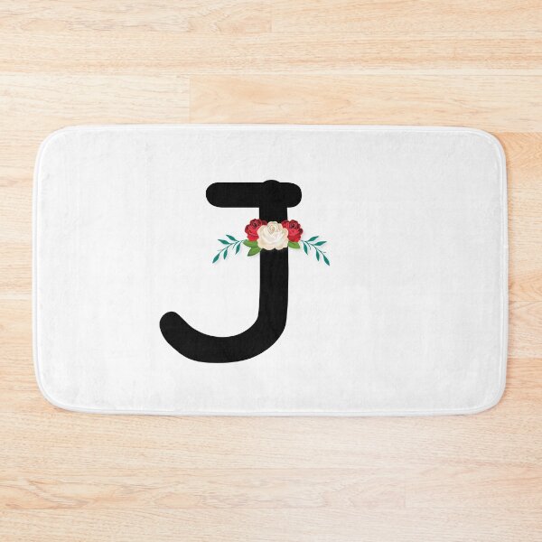 Item preview, Floral Black Monogram J designed and sold by ModernStyleBoho.