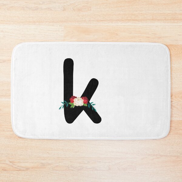 Item preview, Floral Black Monogram K designed and sold by ModernStyleBoho.