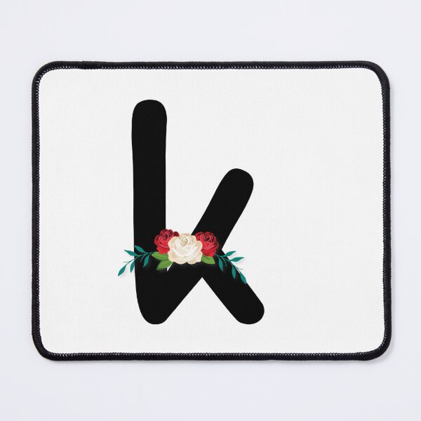 Item preview, Floral Black Monogram K designed and sold by ModernStyleBoho.