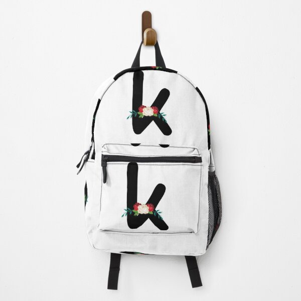 Item preview, Floral Black Monogram K designed and sold by ModernStyleBoho.