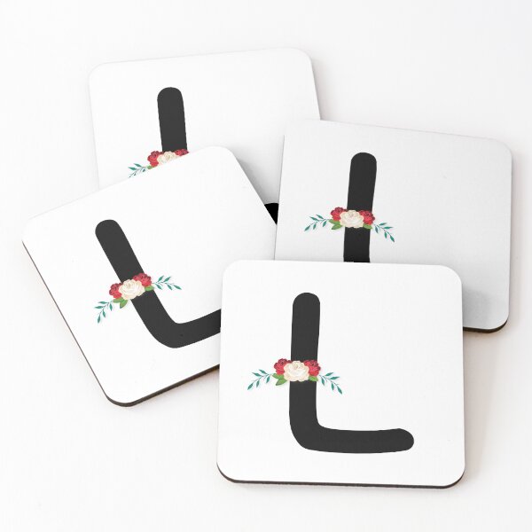 Item preview, Floral Black Monogram L designed and sold by ModernStyleBoho.