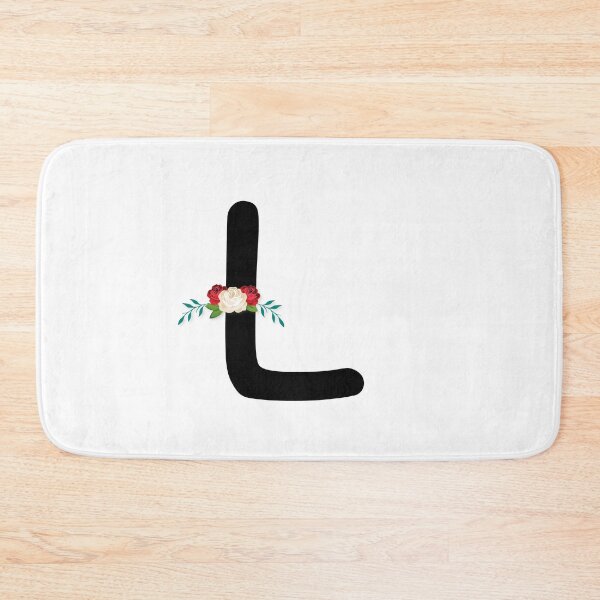 Item preview, Floral Black Monogram L designed and sold by ModernStyleBoho.