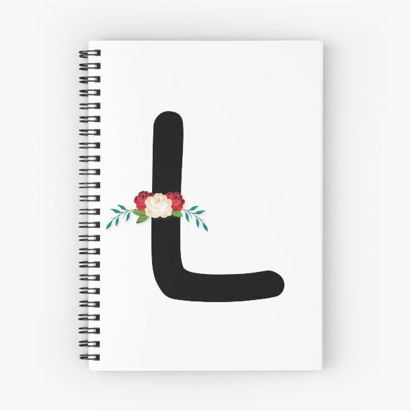 Item preview, Floral Black Monogram L designed and sold by ModernStyleBoho.