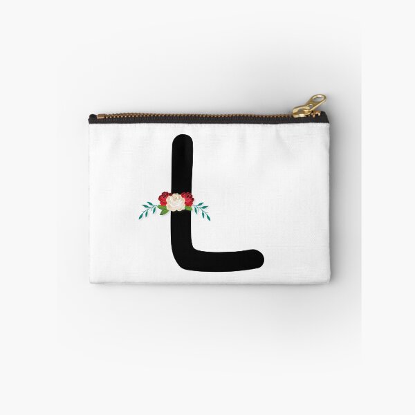 Item preview, Floral Black Monogram L designed and sold by ModernStyleBoho.